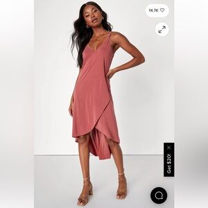 Mood and Melody Washed Red High-Low Dress